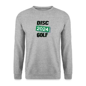 Discgolf Spieler Team Turnier Mannschaft in 2024 - Unisex Pullover - Weißgrau meliert - Vorne - Alina (178cm) & Michal (187cm)