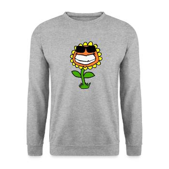 Sonnenblume - Unisex Pullover - Weißgrau meliert - Vorne - Alina (178cm) & Michal (187cm)
