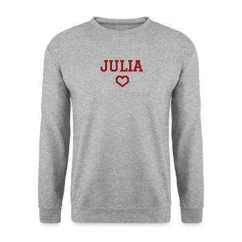 Julia heart - Unisex Sweatshirt - salt & pepper - Front - Alina (178cm) & Michal (187cm)