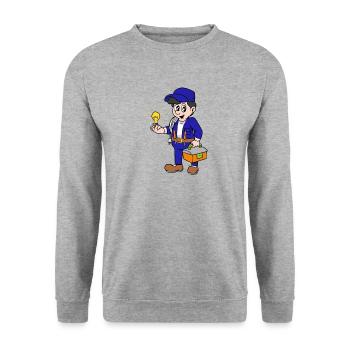 electrician - Unisex Sweatshirt - salt & pepper - Front - Alina (178cm) & Michal (187cm)