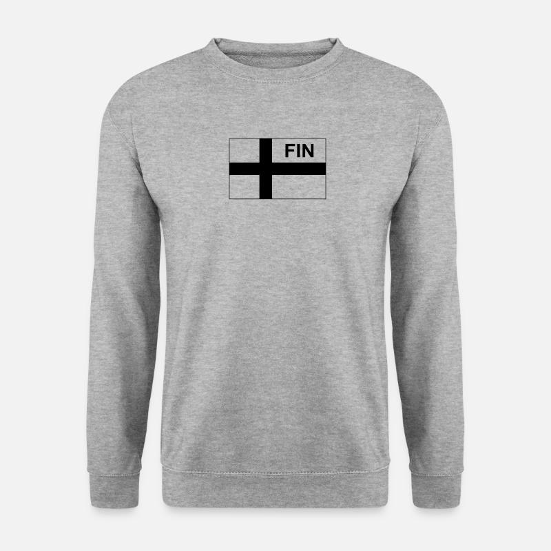 Finnische taktische Flagge FINNLAND - Soumi - FIN - Unisex Pullover - Weißgrau meliert