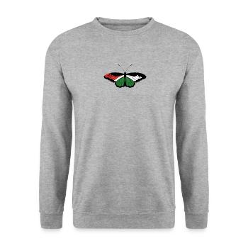 Papillon de Palestine - Sweat-shirt Unisexe - gris chiné - Devant - Alina (178cm) & Michal (187cm)