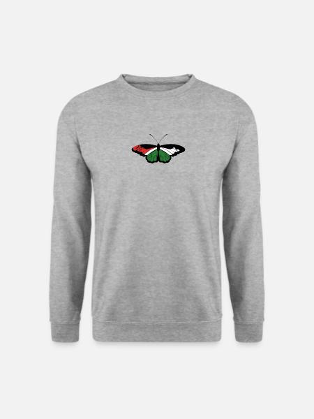 Palestine Butterfly - Unisex Pullover - Weißgrau meliert