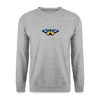 Papillon d’Ukraine - Sweat-shirt Unisexe - gris chiné - Devant - Alina (178cm) & Michal (187cm)