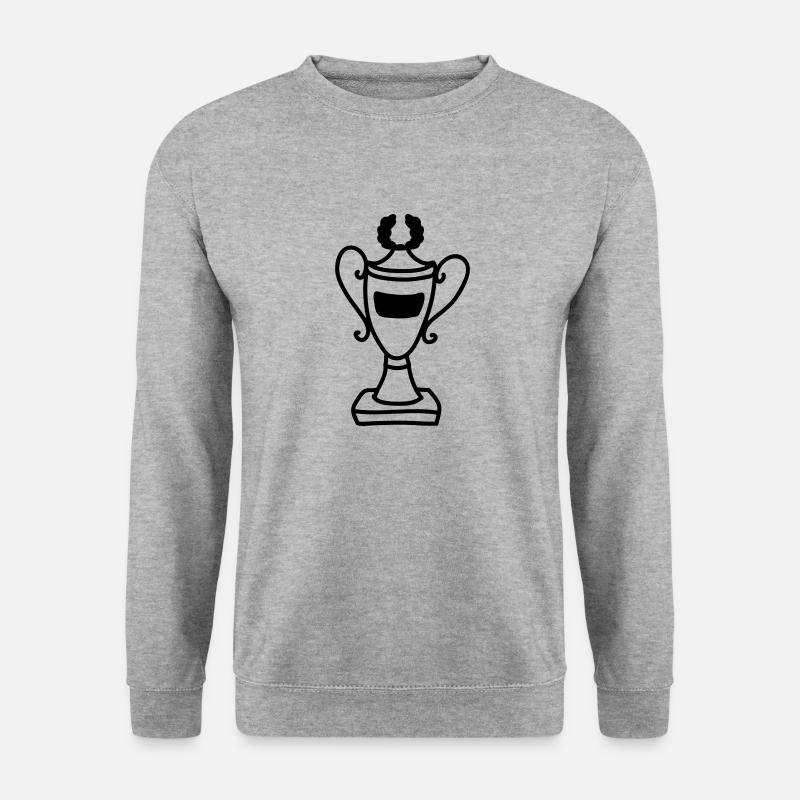Pokal - Line - Unisex Pullover - Weißgrau meliert