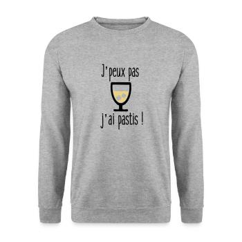 j'peux pas j'ai pastis - Sweat-shirt Unisexe - gris chiné - Devant - Alina (178cm) & Michal (187cm)