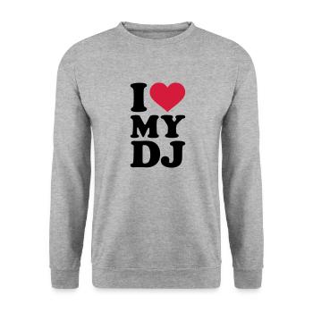 DJ - Unisex Pullover - Weißgrau meliert - Vorne - Alina (178cm) & Michal (187cm)