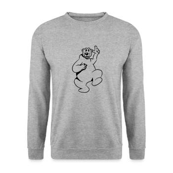 Bear happy funny - Unisex Sweatshirt - salt & pepper - Front - Alina (178cm) & Michal (187cm)