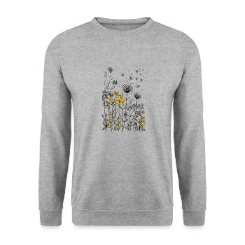 Flowers - Unisex Sweatshirt - salt & pepper - Front - Alina (178cm) & Michal (187cm)