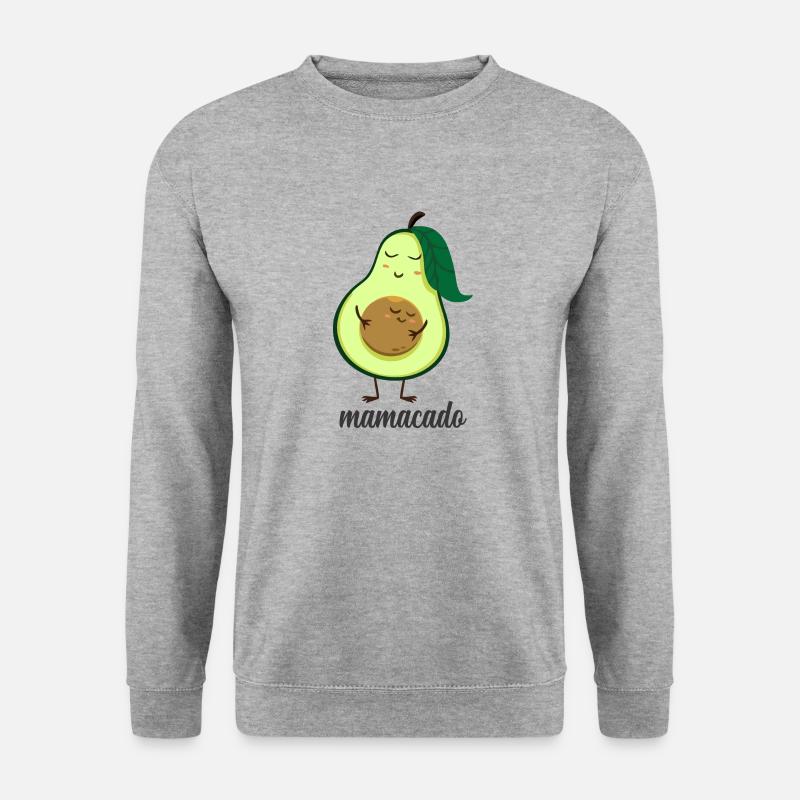 Mama Avocado, Mamacado - Unisex Pullover - Weißgrau meliert