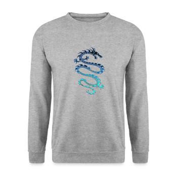 Dragon tatto - Sweat-shirt Unisexe - gris chiné - Devant - Alina (178cm) & Michal (187cm)