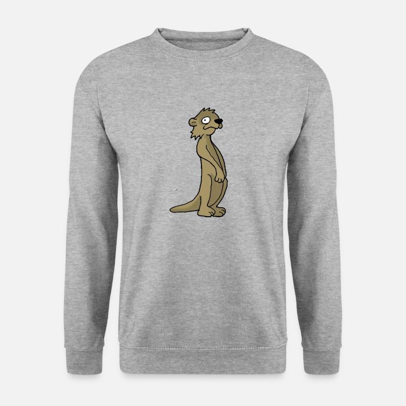 Erdmännchen - Unisex Pullover - Weißgrau meliert