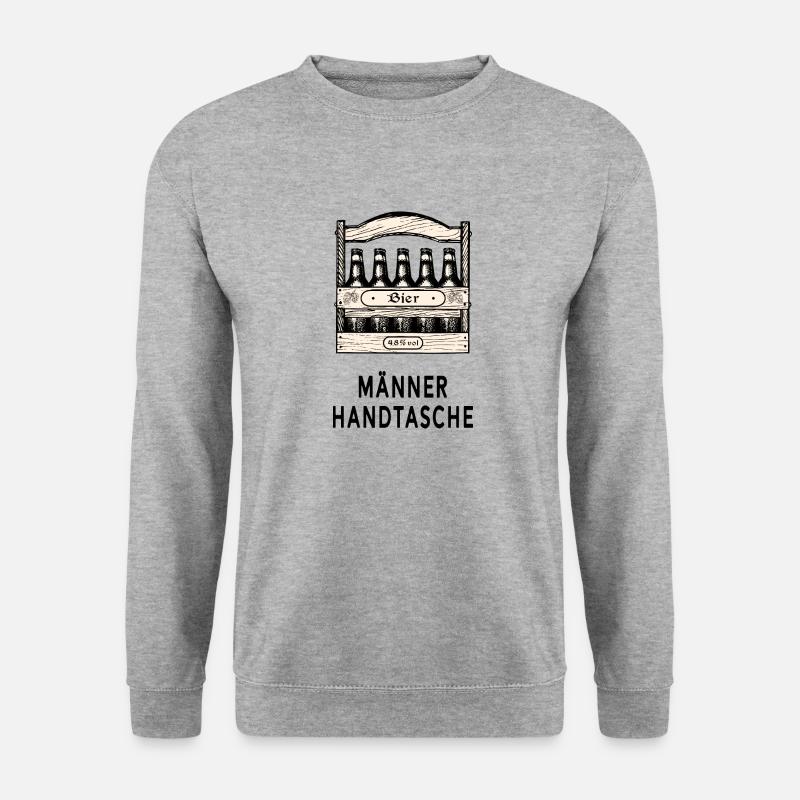 Herrenhandtasche Bier - Unisex Pullover - Weißgrau meliert