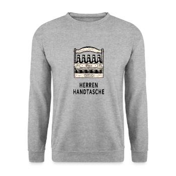 Herrenhandtasche Bier - Unisex Pullover - Weißgrau meliert - Vorne - Alina (178cm) & Michal (187cm)