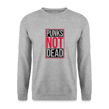 punks pas mort citation - Sweat-shirt Unisexe - gris chiné - Devant - Alina (178cm) & Michal (187cm)