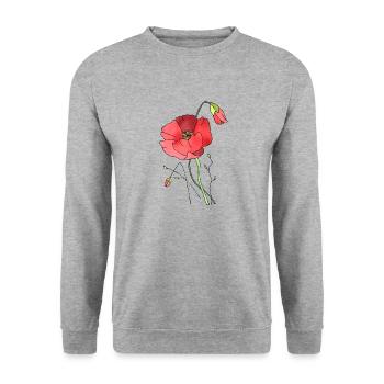 Fleur - Sweat-shirt Unisexe - gris chiné - Devant - Alina (178cm) & Michal (187cm)