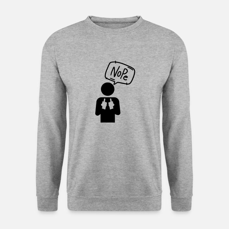 Nope - Unisex Pullover - Weißgrau meliert