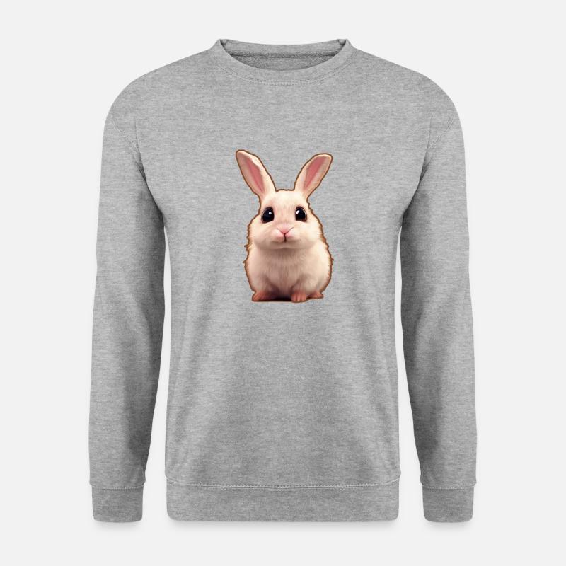 süßer Hase 2 - Unisex Pullover - Weißgrau meliert
