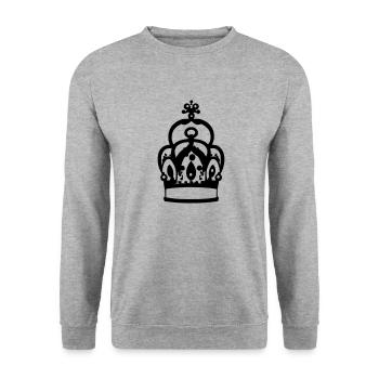 Krone König Königin Kaiser Majestät Vektor 5 - Unisex Pullover - Weißgrau meliert - Vorne - Alina (178cm) & Michal (187cm)