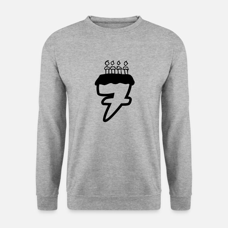 7 Birthday - Unisex Pullover - Weißgrau meliert