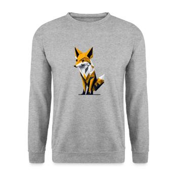 Polygon-Fuchs - Unisex Pullover - Weißgrau meliert - Vorne - Alina (178cm) & Michal (187cm)