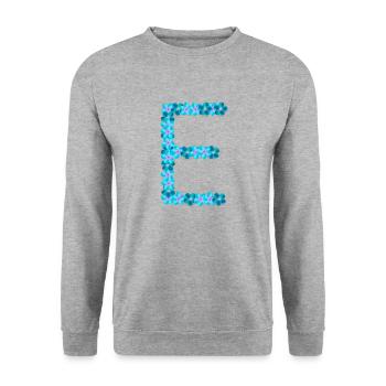 E aus blauen Blüten - Unisex Pullover - Weißgrau meliert - Vorne - Alina (178cm) & Michal (187cm)