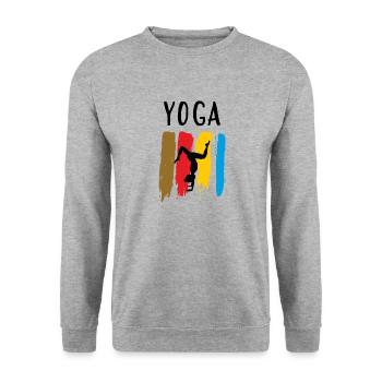 Yoga / Namaste / Fleur de lotus - Sweat-shirt Unisexe - gris chiné - Devant - Alina (178cm) & Michal (187cm)