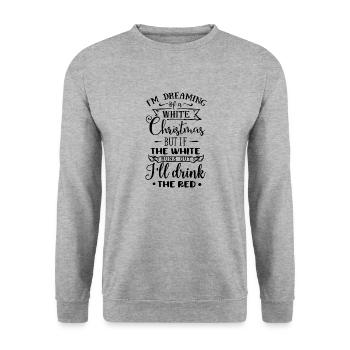 Im Dreaming of a White - Unisex Pullover - Weißgrau meliert - Vorne - Alina (178cm) & Michal (187cm)