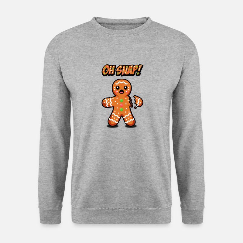 Oh schnipp! Lebkuchenmann - Unisex Pullover - Weißgrau meliert
