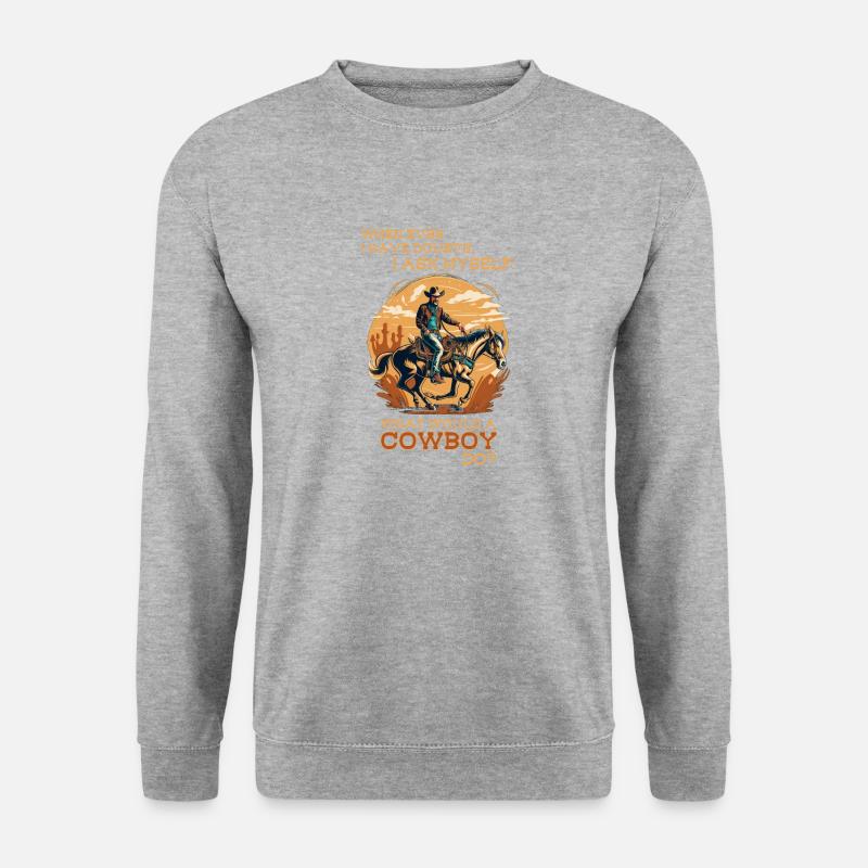 What would a Cowboy do - Unisex Pullover - Weißgrau meliert