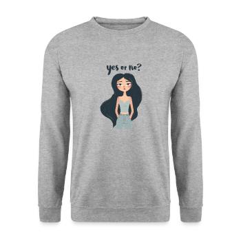 Yes or No? - Unisex Pullover - Weißgrau meliert - Vorne - Alina (178cm) & Michal (187cm)