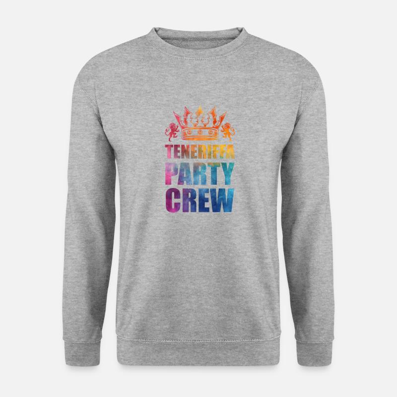 Teneriffa Party Crew Spruch - Unisex Pullover - Weißgrau meliert