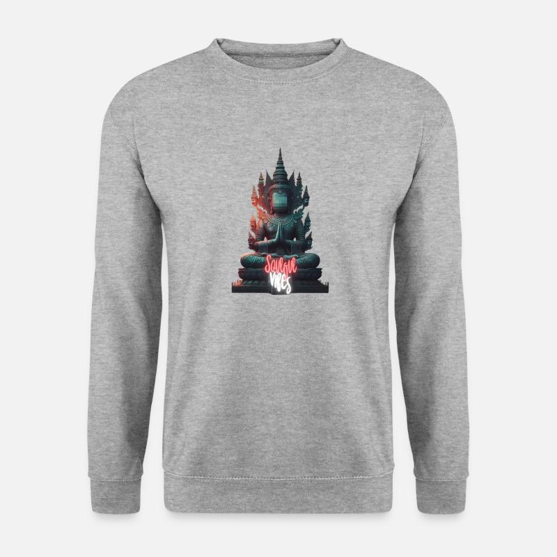 Buddha Soulful Vibes - Unisex Pullover - Weißgrau meliert