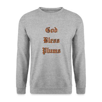 Que Dieu bénisse les prunes - Sweat-shirt Unisexe - gris chiné - Devant - Alina (178cm) & Michal (187cm)