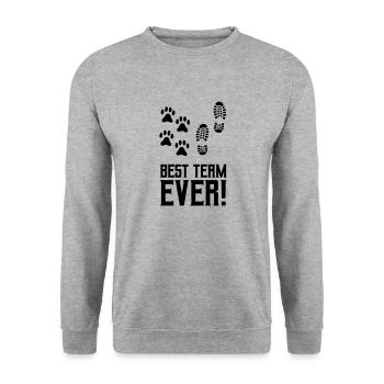Best Team Ever - Unisex Sweatshirt - salt & pepper - Front - Alina (178cm) & Michal (187cm)