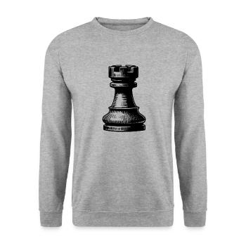 Chess Set Chess Figure Tower - Unisex Sweatshirt - salt & pepper - Front - Alina (178cm) & Michal (187cm)
