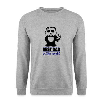Bester Papa der Welt - Unisex Pullover - Weißgrau meliert - Vorne - Alina (178cm) & Michal (187cm)