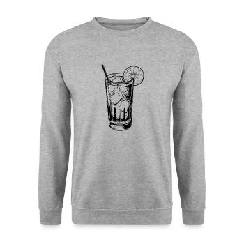 Limonade Drink - Unisex Pullover - Weißgrau meliert - Vorne - Alina (178cm) & Michal (187cm)