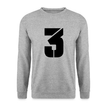 3 - Unisex Pullover - Weißgrau meliert - Vorne - Alina (178cm) & Michal (187cm)
