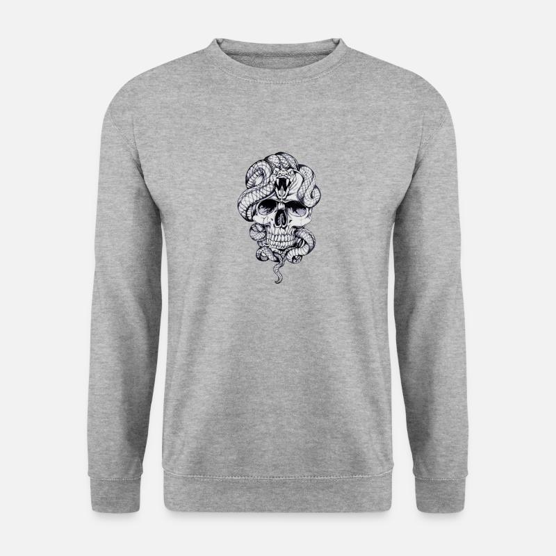 Totenkopfschlange - Unisex Pullover - Weißgrau meliert