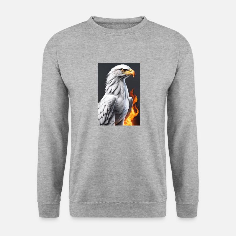 White Animals Adler - Unisex Pullover - Weißgrau meliert