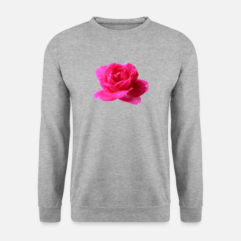 rosa Rose - Unisex Pullover - Weißgrau meliert