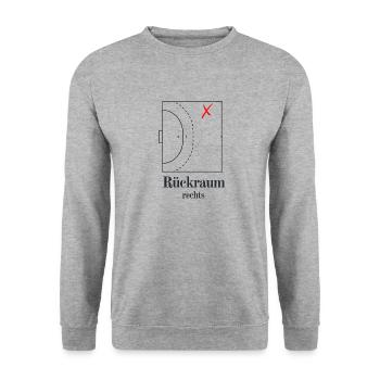 Handball - Rückraum - Unisex Pullover - Weißgrau meliert - Vorne - Alina (178cm) & Michal (187cm)