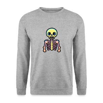 Skeleton Halloween - Unisex Sweatshirt - salt & pepper - Front - Alina (178cm) & Michal (187cm)