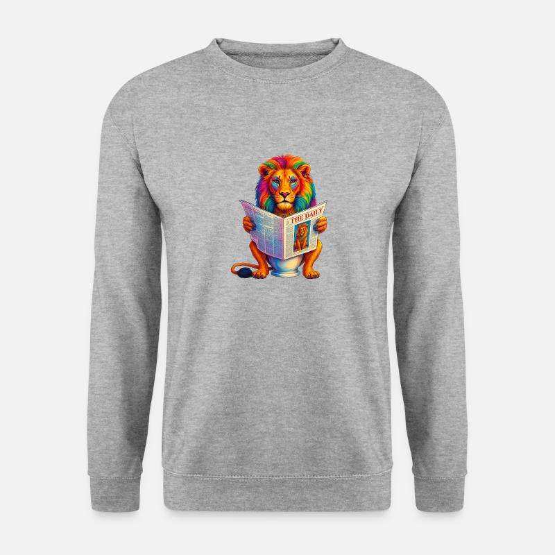 toilet lion - Unisex Pullover - Weißgrau meliert