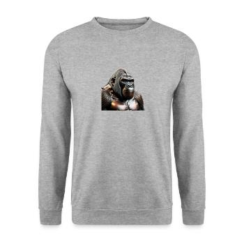 The Bronze Gorilla - Unisex Sweatshirt - salt & pepper - Front - Alina (178cm) & Michal (187cm)