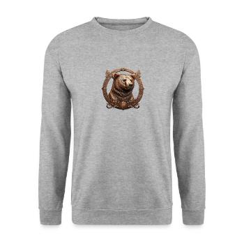 The Bronze Bear - Unisex Sweatshirt - salt & pepper - Front - Alina (178cm) & Michal (187cm)