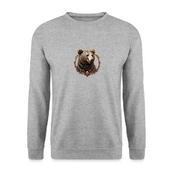 The Bronze Bear - Unisex Sweatshirt - salt & pepper - Front - Alina (178cm) & Michal (187cm)