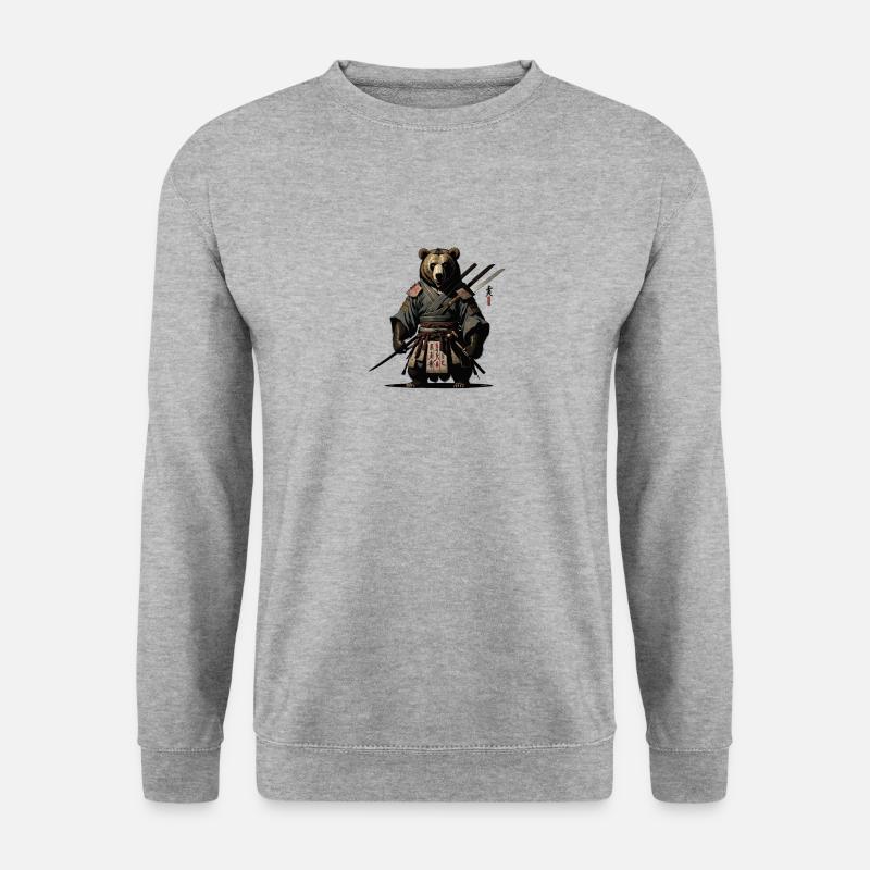 The Ninja Bear - Unisex Pullover - Weißgrau meliert