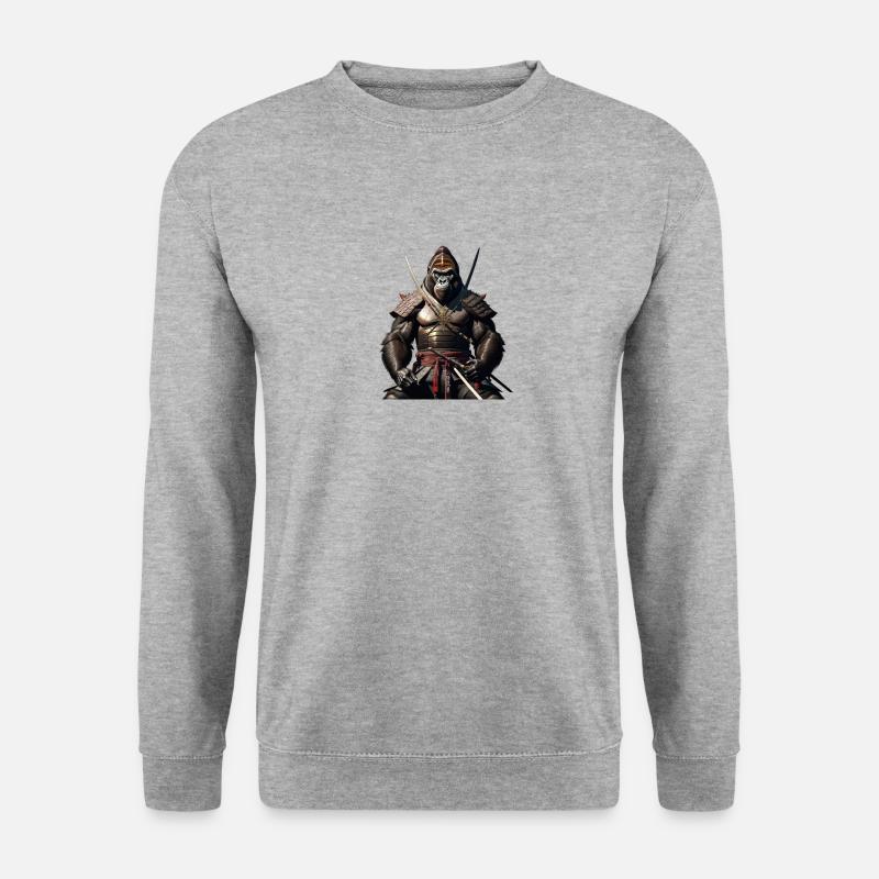 The Ninja Gorilla - Unisex Pullover - Weißgrau meliert